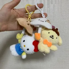傘 ハローキティ ポムポムプリン ぬいぐるみ キーリング セット