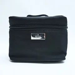 GUCCI グッチ ナイロン/エナメル バニティバッグ 化粧ポーチ 039･0951 001998 ブラック T08-k029