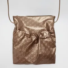 M05-k057 美品 GHERARDINI ゲラルディーニ ソフティ 総柄 PVC ショルダーバッグ ゴールド