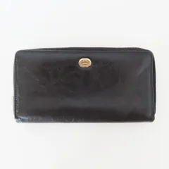 T09 GUCCI グッチ インターロッキング レザーラウンドファスナー長財布 ブラック 575988･0416