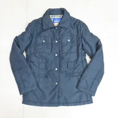 M11 Burberrys BLUE LABEL バーバリーズ ブルーレーベル ポリエステル ナイロンジャケット ノバチェック 38 ブラック