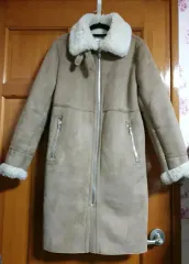 ZARA WOMAN Shearling ムートン ロングコート ベージュ S