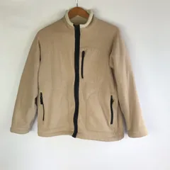 90s OLD UNIQLO ボア裏地付きフルジップフリースジャケット メンズ M ベージュ 3072202512260039