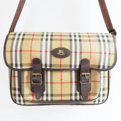 T02-k080 Burberrys バーバリーズ ノバチェック キャンバス/レザ― メッセンジャー ショルダーバッグ ベージュ/ブラウン