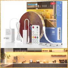 ☆彡送料無料でお届け☆彡Color:電球色 Wobane COB led テープライト 3M 電球色 1500lm 高輝度 間接照明 リモコン付 無段階調光 5段階消灯タイマー メモリ機能 工事不要 貼付け式 カット可能 diy照明 演色性Ra90+ フィギュ