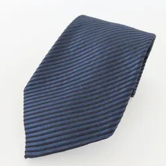 K09 GUCCI グッチ ストライプ シルク ネクタイ ネイビー