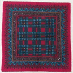 K10 Christian Dior クリスチャンディオール 総柄 ウール/シルク 大判ショール ストール ボルドー