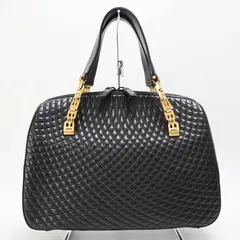 バリー　キルティングハンドバッグ　袋付き バリー BALLY ショルダーバッグ キルティング 焦げ茶色 ブラウン