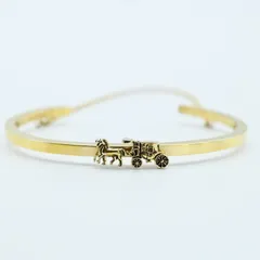 M05-k109 COACH コーチ ロゴ GP オープンバングル ブレスレット ゴールド