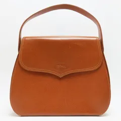 S04-k097 LONGCHAMP ロンシャン サイドロゴ フラップ レザー ハンドバッグ チャ