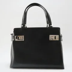 Salvatore Ferragamo サルヴァトーレフェラガモ ガンチーニ レザー 2WAY ハンドバッグ ショルダーバッグ ブラック S11-k041