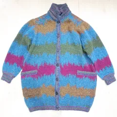 MISSONI ミッソーニ デザイン総柄 ウール/モヘア/ナイロン カーディガン S  マルチカラー M10-k025