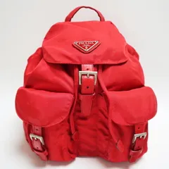 PRADA プラダ ロゴプレート ナイロン/レザー ミニバックパック リュック レッド S2511-k091