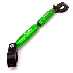 Kaedear(カエディア) バイク ハンドルブレース 可変 アジャスト 標準 22.2mm ハンドル アルミ製 クランプバー マウント 長さ 330-200mm KDR-HB1 (ブラック/グリーン)