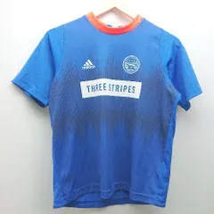 ◇ adidas アディダス カジュアル スポーティー メッシュ 子供服 半袖 カットソー サイズ160 ブルー メンズ E  【1306140026542】