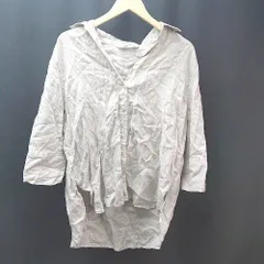 ◇ ZARA ザラ Vネック ボタン 薄手 シンプル オシャレ 爽やか 春夏物 長袖 シャツ サイズM グレー系 レディース E  【1306190010362】