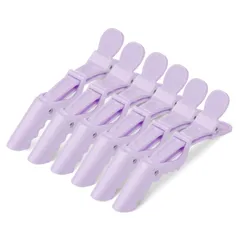 【数量限定】髪留め 理髪 ヘアピン スタイリング 美容 ドラゴンクリップ 専用 サロンヘアクリップ メンズとレディース兼用６個セット入り ダッカール パープル KISARGワニクリップ