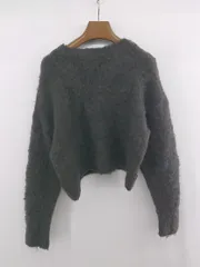 ◇ LAFFMO ラフモ モックネック ゆったり 長袖 ニット セーター ダークグレー系 レディース E  【1306210003169】