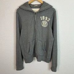 Abercrombie & Fitch アバクロンビーアンドフィッチ スウェット パーカー フルジップ グレー Mサイズ メンズ 古着 アメカジ ストリート