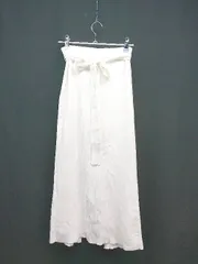 ◇ ROYAL PARTY ウエストゴム スリット ニット ストレッチ ロング丈 タイト スカート サイズF ホワイト系 レディース E  【1306260003263】