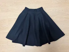 厚手ウール黒フレア冬スカート