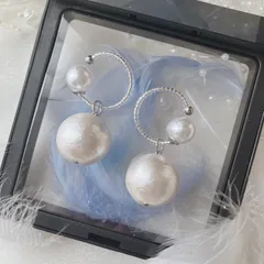 【さとう式公式カフ】金属アレルギー対応・取り外し可能コットンパールのチャーム付きシルバーカラーのシンプルカフ（さとう式イヤーカフ・ビューティーカフ）ララアップやイヤーフープご愛用の方にもおすすめ