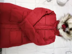 THE NORTH FACE ザノースフェイス レッド ダウン アウター ファー フード
