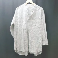 ◇ AUTHENTIC CUBE SUGAR カジュアル チェック柄 丈長め スリット 長袖 シャツ サイズM パステルブルー レディース E 【1307040046173】