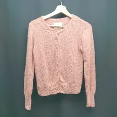 ◇ LAGUNAMOON ラグナムーン クルーネック フロントボタン ふわふわ 秋物 長袖 カーディガン 表記なし ピンク レディース E 【1307120003034】