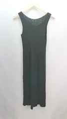 ◇ UNIQLO ユニクロ ニット リブ編み カジュアル ノースリーブ ロング丈 ワンピース サイズ3 ブラック レディース E  【1307210013233】