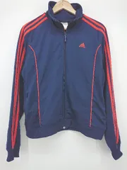 ◇ adidas アディダス スリーライン ジップアップ 長袖 トラックジャケット サイズＯＴ ネイビー オレンジ メンズ P  【1308040005986】