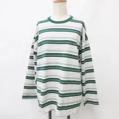 ジャーナルスタンダード レリューム JOURNAL STANDARD relume カットソー Tシャツ 長袖 丸首 マルチボーダー オーバーサイズ 緑 ベージュ 黒 グリーン ブラック F