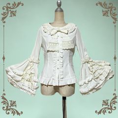 メタモルフォーゼ♡スクエアあき長袖ブラウス♡生成り♡プラスサイズ