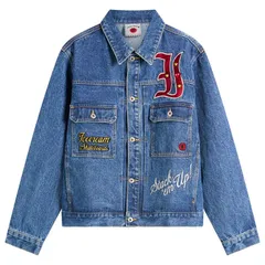 アイスクリーム メンズ アウター ジャケット・ブルゾン デニム ICECREAMascot Denim Trucker Jacket Mid Wash Blue ブルー