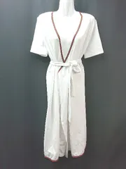 ◇ ◎ ZARA ザラ フリンジ 無地 シンプル 半袖 コート サイズM ホワイト レディース E  【1308290065617】