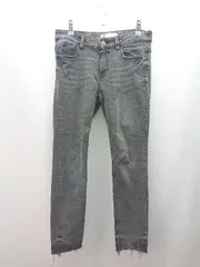◇ ZARA ザラ ダメージ加工 ストレッチ素材 スキニー カジュアル デニムパンツ サイズEUR38 ブラック レディース E  【1309040004917】