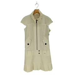 バーバリーブルーレーベル BURBERRY BLUE LABEL ホース刺繍 ノヴァチェックパイピング フレンチスリーブライダースワンピース  レディース  38