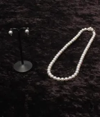 ネックレス SV イヤリング K14WG パール6.5-7.0mm 2点セット レディース