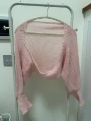 ピンク モヘア シースルー カーディガン