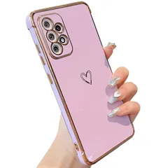 Samsung Galaxy A53 5G 用 ハートケース 柔軟な TPU シリコン メッキ加工 ソフト ZTOFERA 軽量 耐衝撃 おしゃれ 韓国 可愛い サムスンギャラクシー A53 ケース 携帯カバー 女性 心パターン スマホケース ワイヤレス充電対