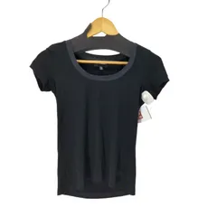 エンポリオアルマーニ EMPORIO ARMANI 裾ロゴ刺繍 レーヨン混 半袖Tシャツ レディース  42