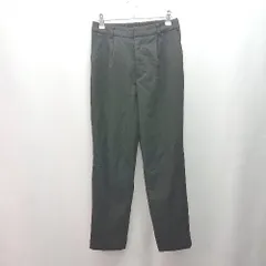 ◇ grove グローブ センタープレス サラサラ生地 バックウエストゴム スラックス サイズM ブラック レディース E  【1310130046724】