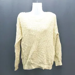 ◇ Ungrid ワッフル生地風 カジュアル ワントーン おしゃれ 長袖 ニット サイズF イエロー レディース E  【1310300002994】