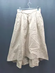 ◇ SENCE OF PLACE ウエストゴム 裏地あり オフィスカジュアル ロング丈 フレア スカート サイズF ベージュ レディース E  【1310300002635】