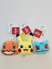 ポケットモンスター 顔 ぬいぐるみ キーホルダー 3種 セット (ヒトカゲ/ピカチュウ/フシギダネ)