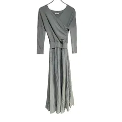 B071 FRAY I.D フレイアイディー オフショルニットコンビ ワンピース ロング マキシ丈 無地 長袖 レディース F