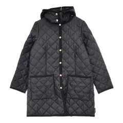 Traditional Weatherwear ARKLEY W/D HOOD サイズ34 フード付 キルティング コート ブラック レディース トラディショナルウェザーウェア【中古】5-1219T♪