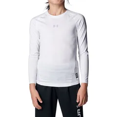 underarmour(アンダーアーマー) 43ヒートギアコンプレッション L/S クル ジュニア 野球ソフトアンダーTシャツ (1384752-100)、WHT