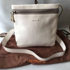 HIROFU シルバー ナイロン レザー ショルダー バッグ チャーム リベロ