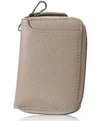 [STREAM] 極上な革の美しさ キーケース メンズ 本革 スマートキーケース カード入れ付き 小銭入れ 一体型 [財布も鍵もこれひとつ] レディース 6連フック カラビナ ミニ財布 日本デザイン (モカベージュ)